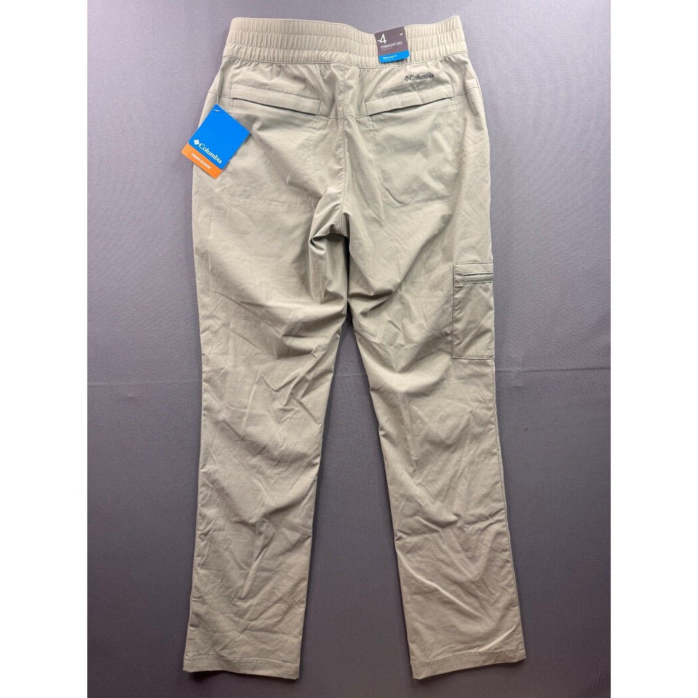 Columbia Womens Omni-Shade Straight Leg Cargo Pants Tan Beige Size 4 Regular Fit